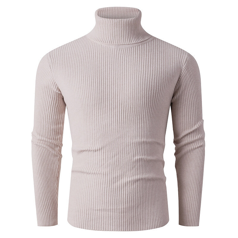 Gerippter Rollkragenpullover für Herren