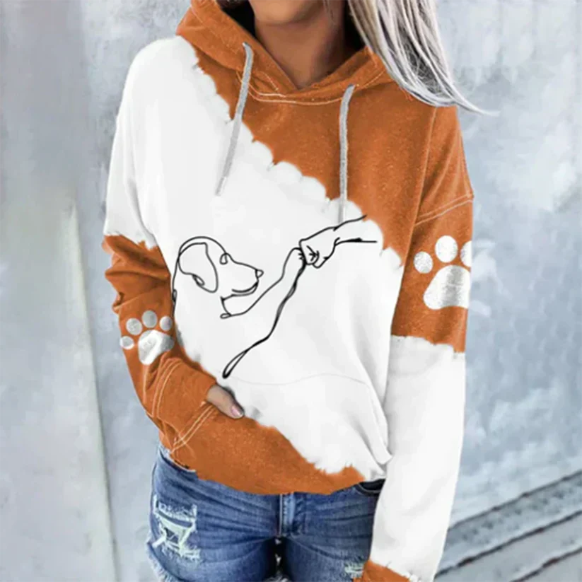 Elyse - Trendiger Hoodie Mit Hunde-Print