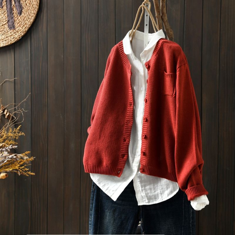 Oversize Strickjacke für Damen mit Knopfleiste