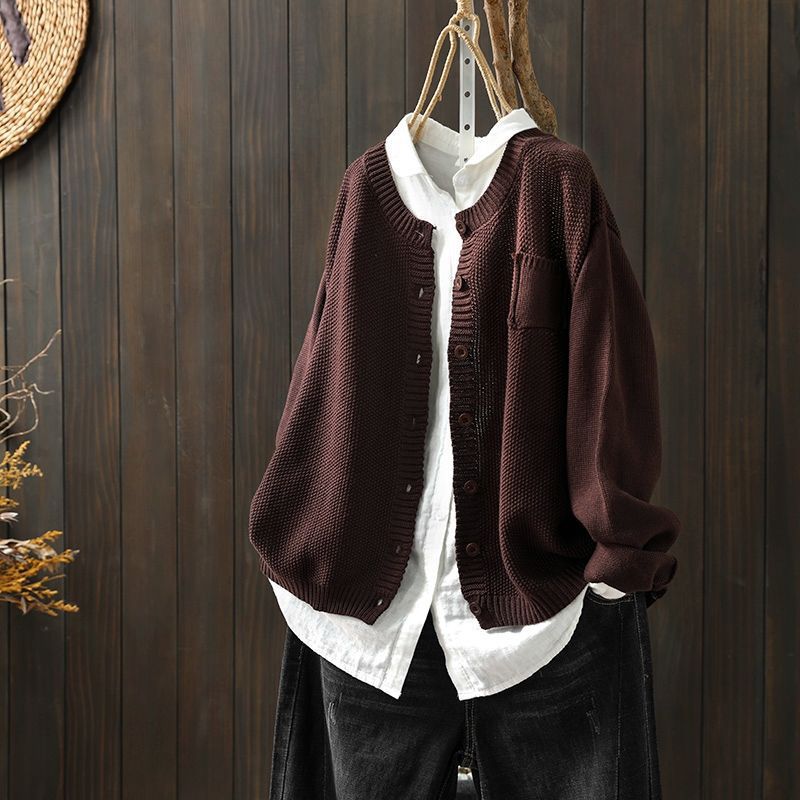 Oversize Strickjacke für Damen mit Knopfleiste