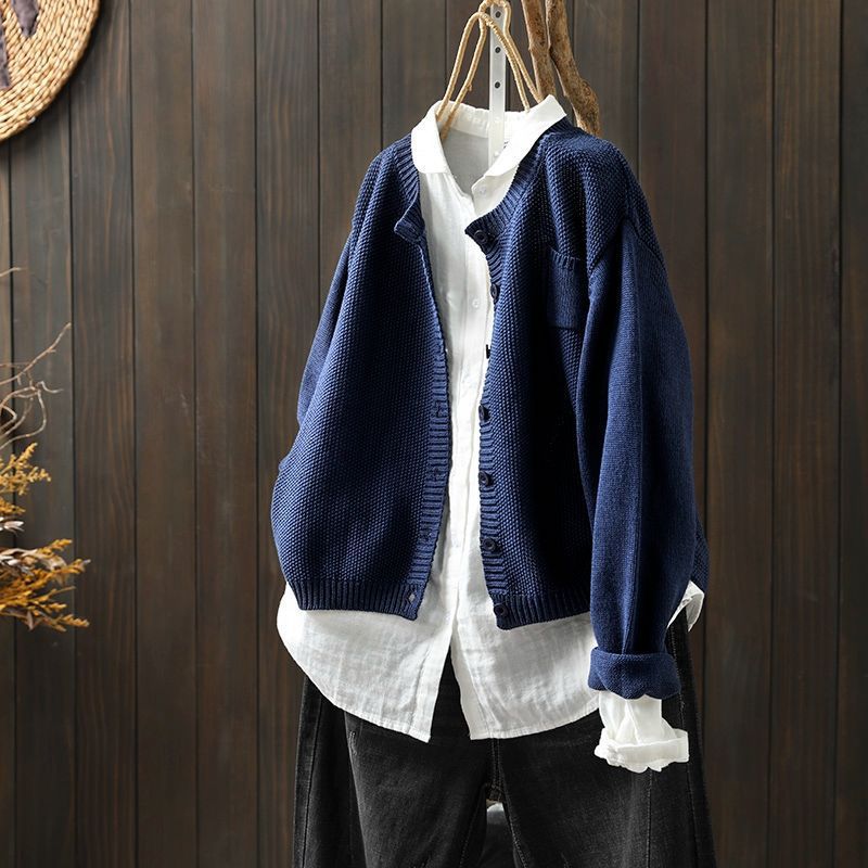 Oversize Strickjacke für Damen mit Knopfleiste