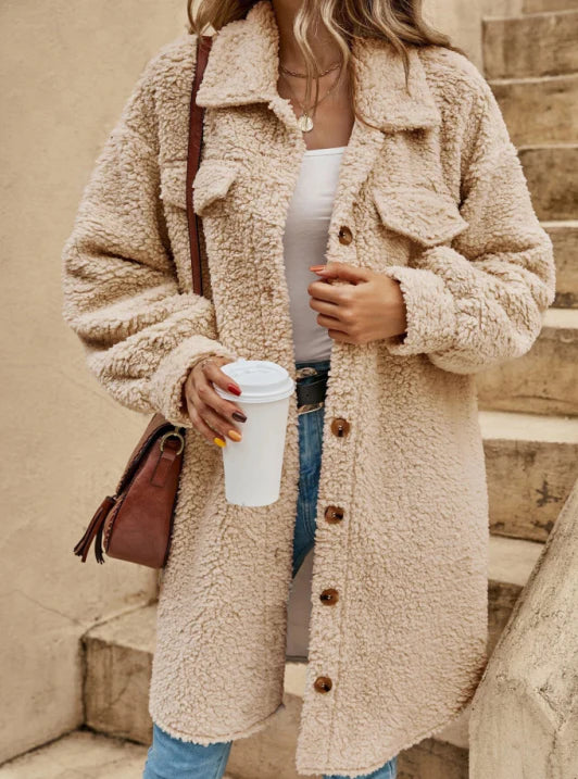 Oversize Teddy Mantel für Damen Winter