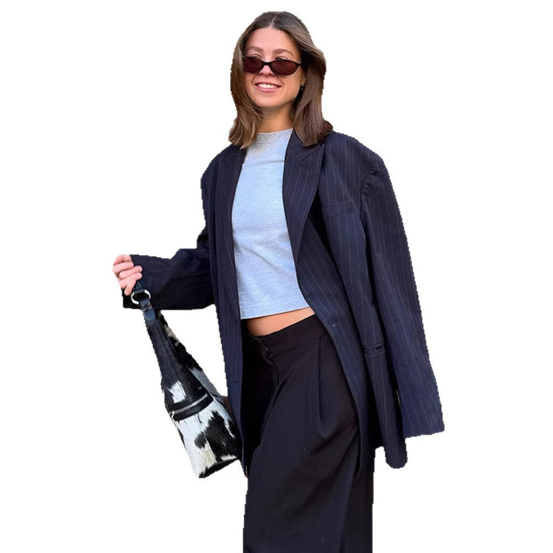Oversized Blazerjacke für Damen mit Nadelstreifen