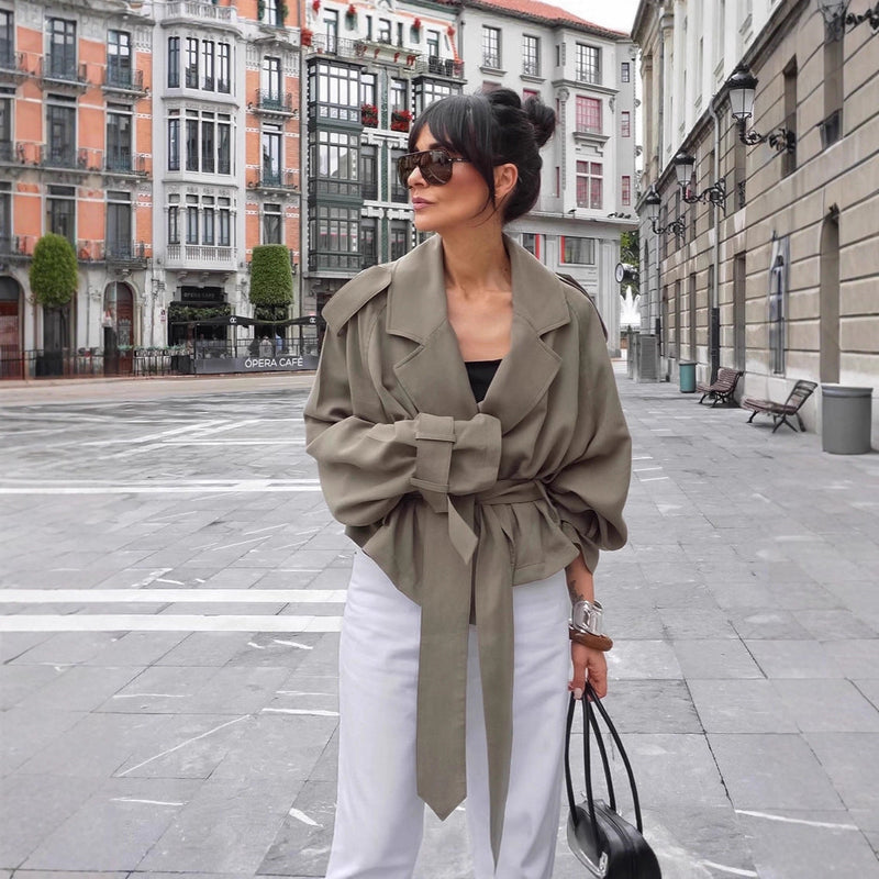 Oversized Blazerjacke mit Gürtel für Damen