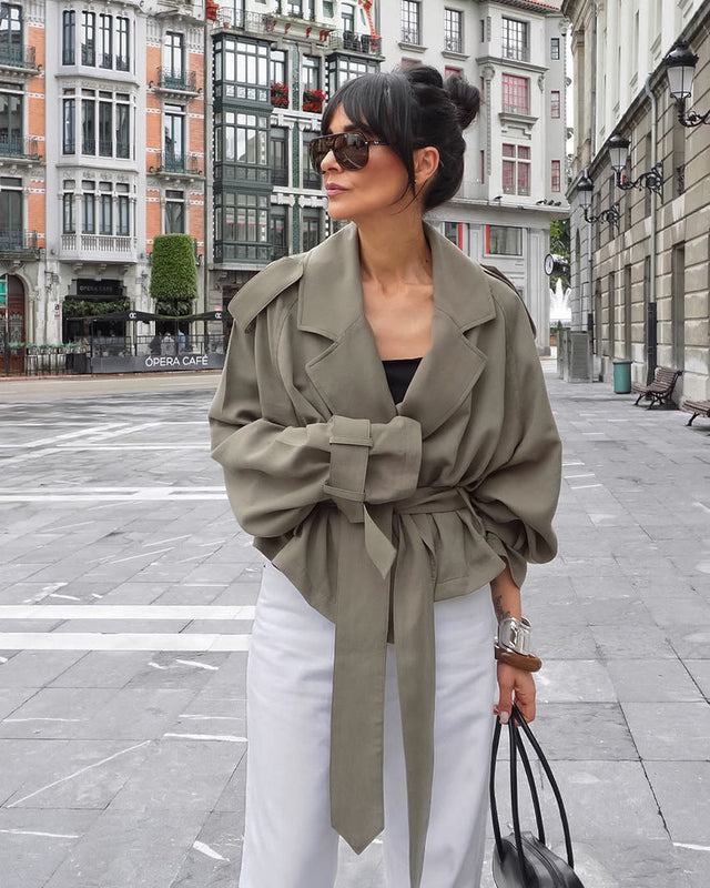 Oversized Blazerjacke mit Gürtel für Damen