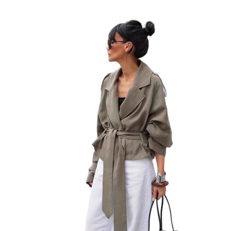 Oversized Blazerjacke mit Gürtel für Damen