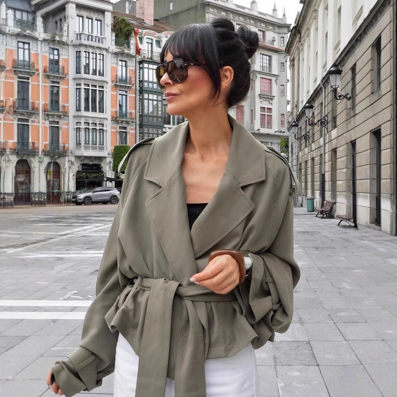 Oversized Blazerjacke mit Gürtel für Damen