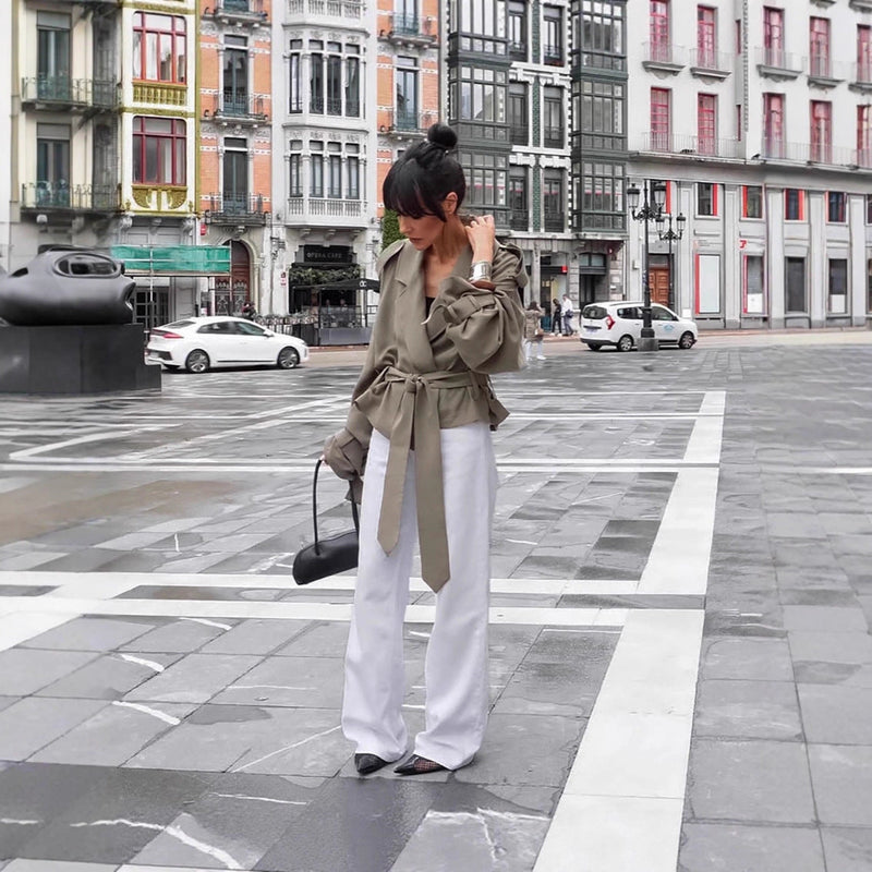 Oversized Blazerjacke mit Gürtel für Damen