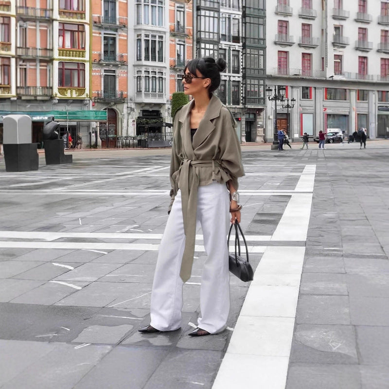 Oversized Blazerjacke mit Gürtel für Damen