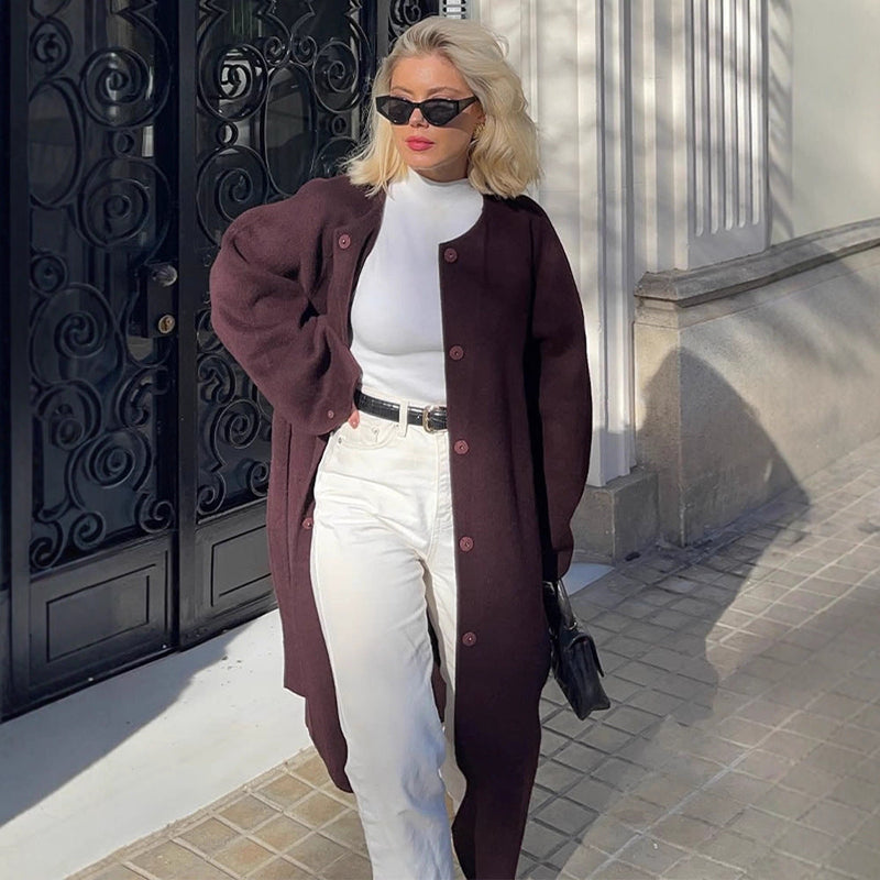 Oversized Cardigan mit Knopfdetails für Damen