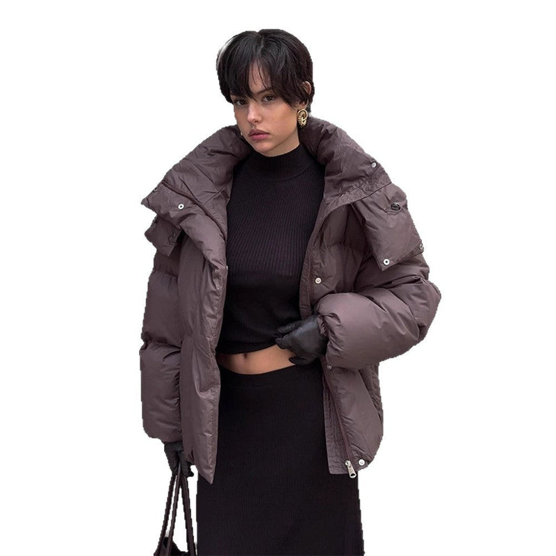Oversized Daunenjacke mit Stehkragen für Damen
