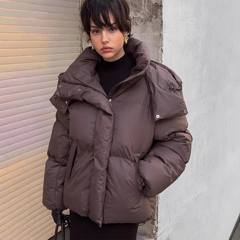 Oversized Daunenjacke mit Stehkragen für Damen