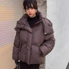 Oversized Daunenjacke mit Stehkragen für Damen