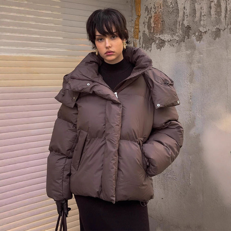 Oversized Daunenjacke mit Stehkragen für Damen