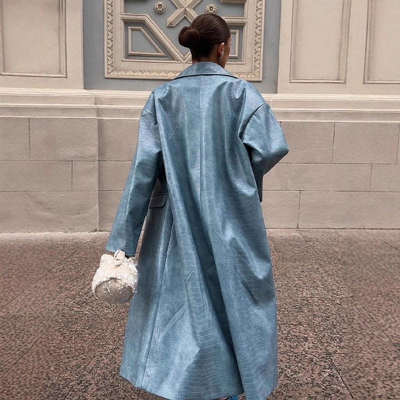 Oversized Denim Trenchcoat für Damen