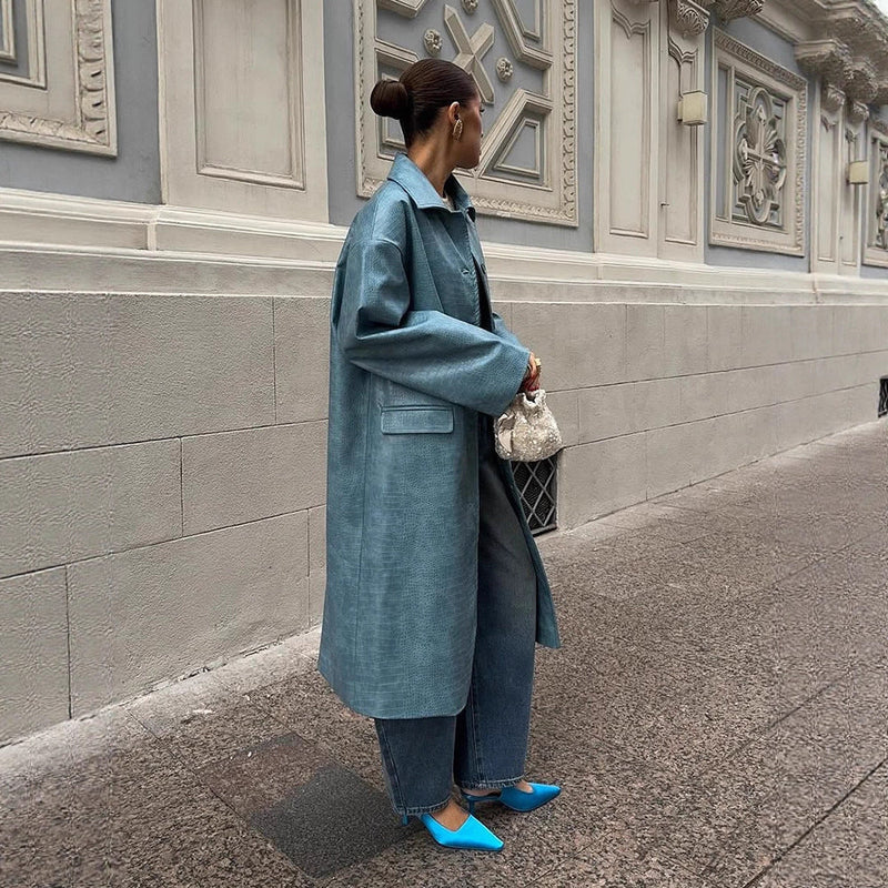 Oversized Denim Trenchcoat für Damen