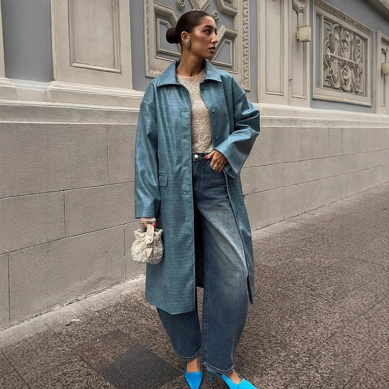 Oversized Denim Trenchcoat für Damen