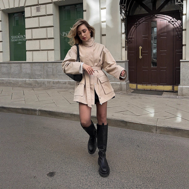 Oversized Kunstlederjacke für Damen