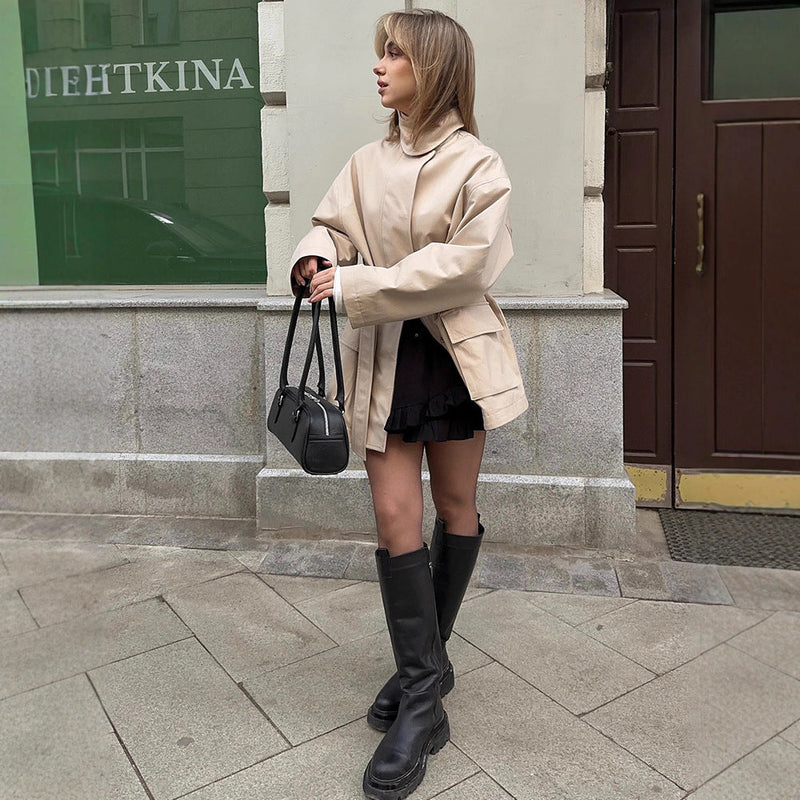 Oversized Kunstlederjacke für Damen