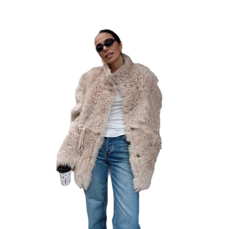 Oversized Kunstpelzjacke für Damen