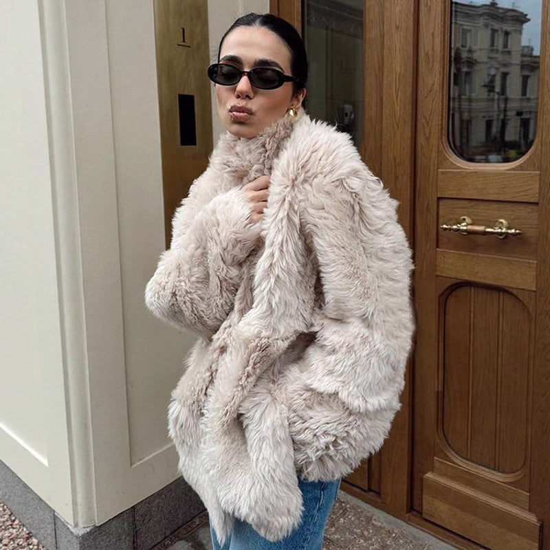 Oversized Kunstpelzjacke für Damen
