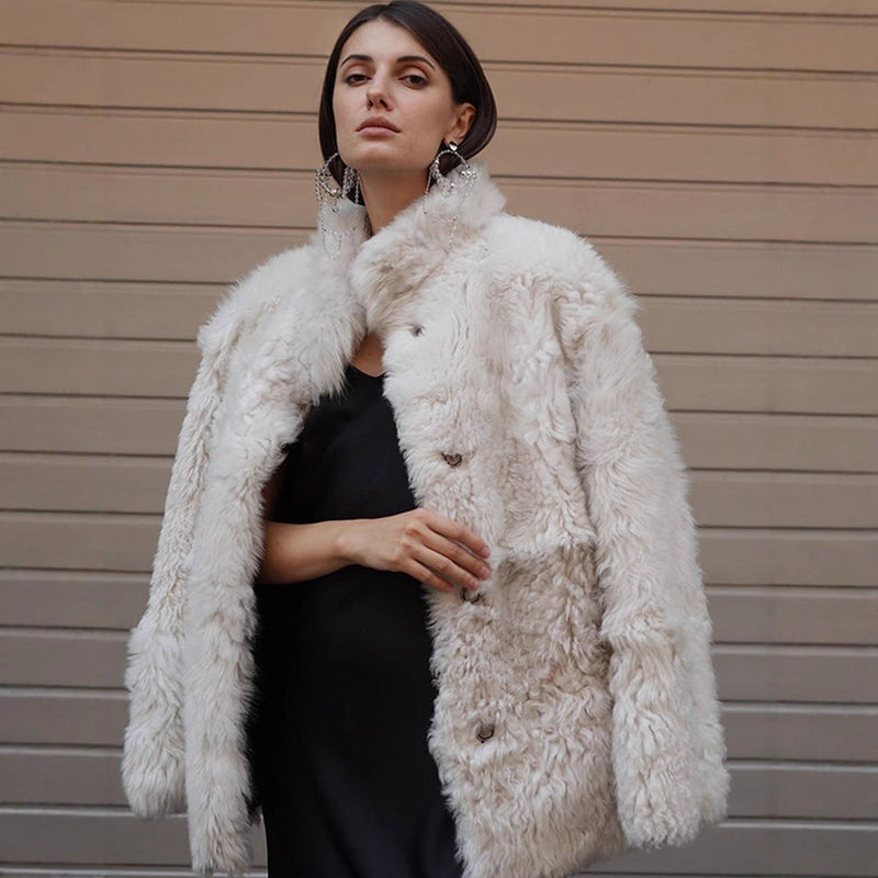 Oversized Kunstpelzjacke für Damen