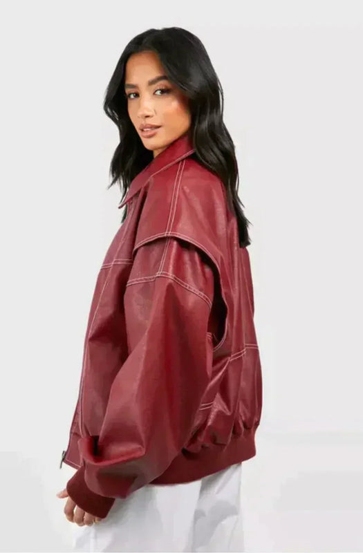 Oversized Rote Jacke für Damen