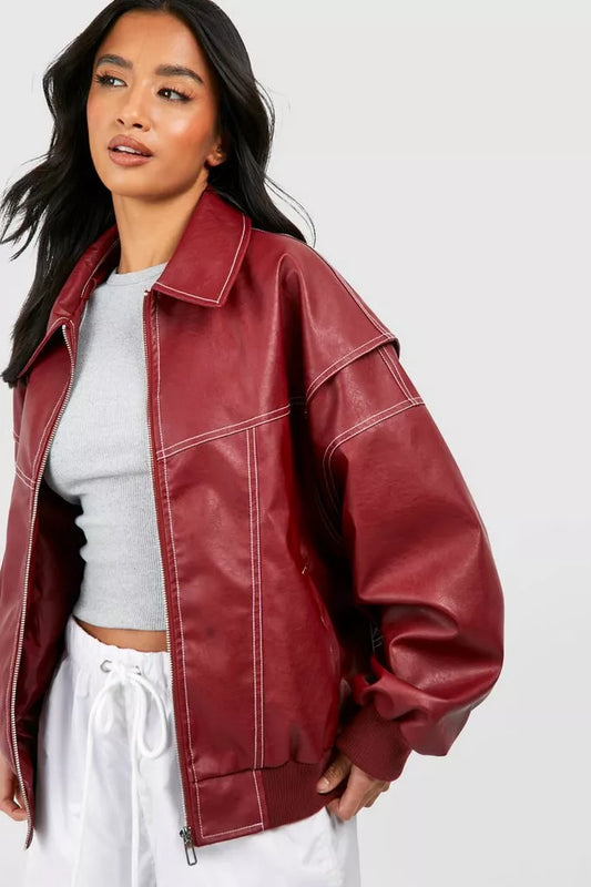 Oversized Rote Jacke für Damen