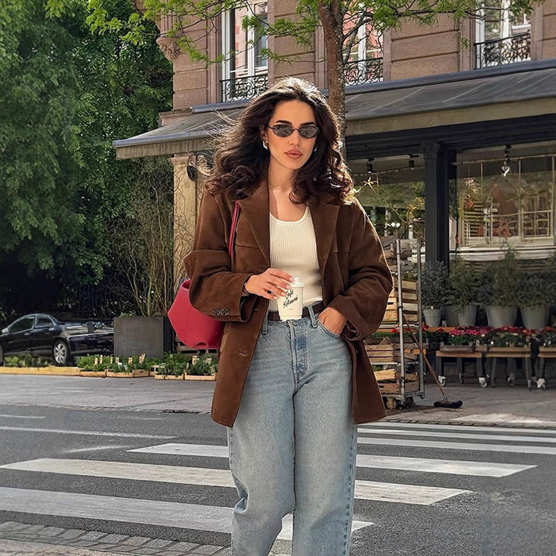 Oversized Samtjacke für Damen