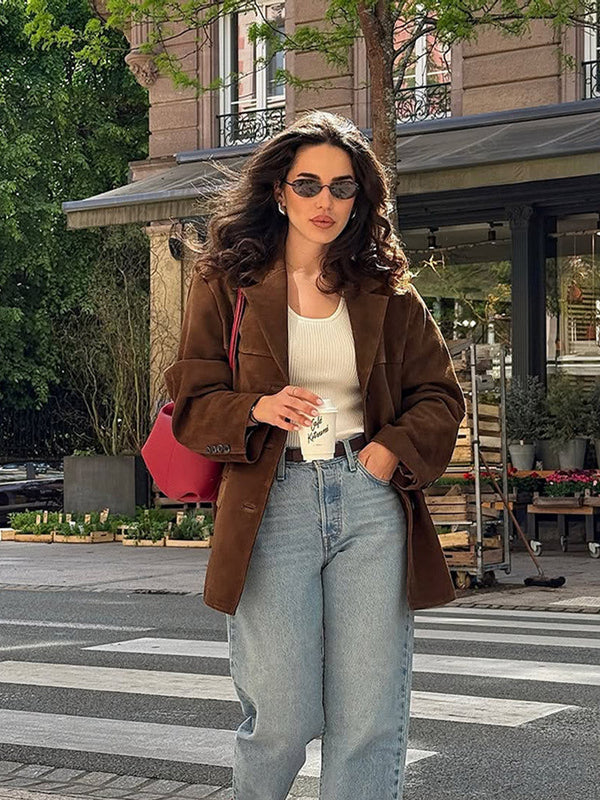 Oversized Samtjacke für Damen