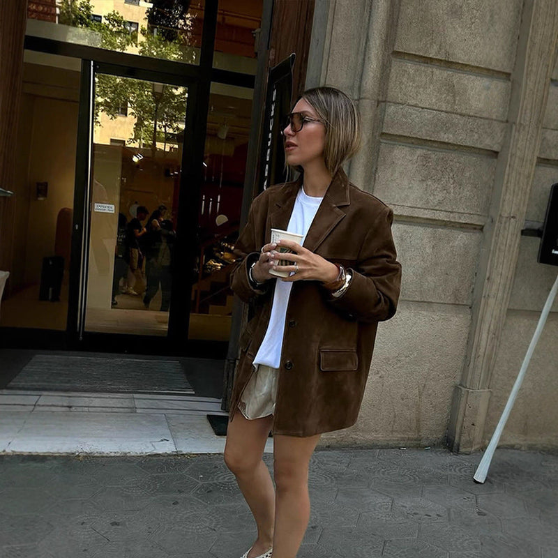 Oversized Samtjacke für Damen