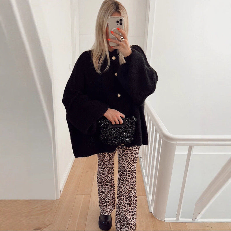 Oversized Strickcardigan mit Knopfdetails für Damen