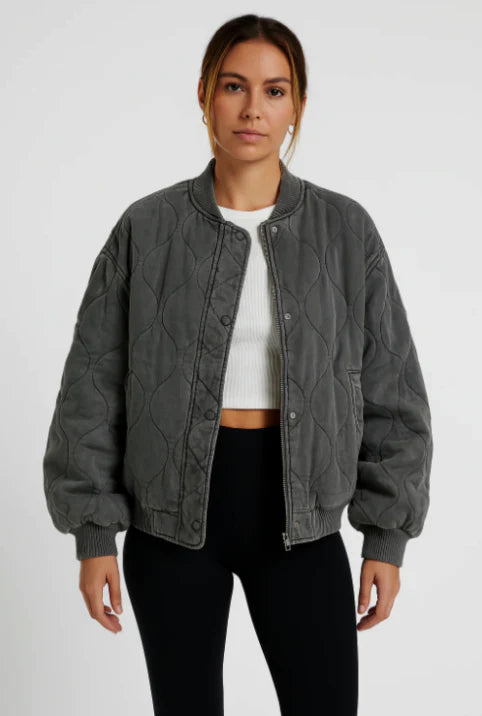 Oversized Übergangsjacke für Damen mit Reißverschluss