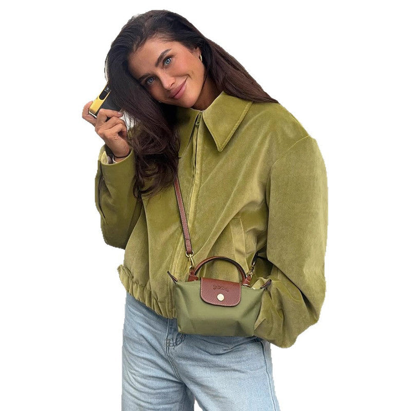 Oversized Wickeljacke für Damen mit Kuschelkragen