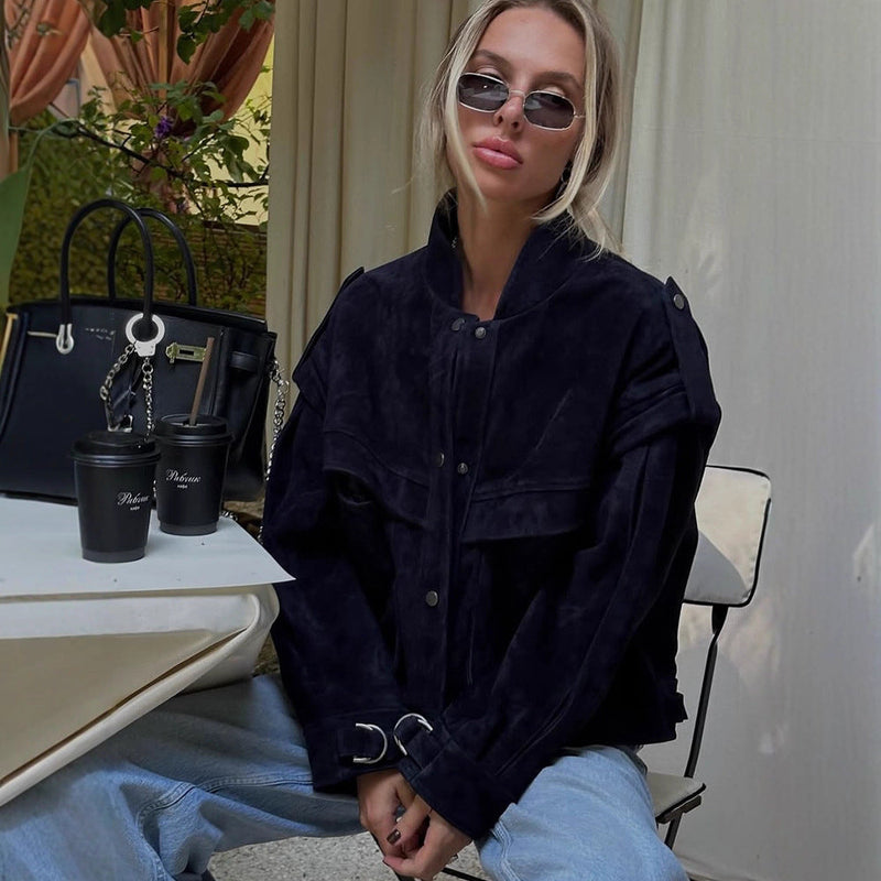 Oversized Wildlederjacke für Damen