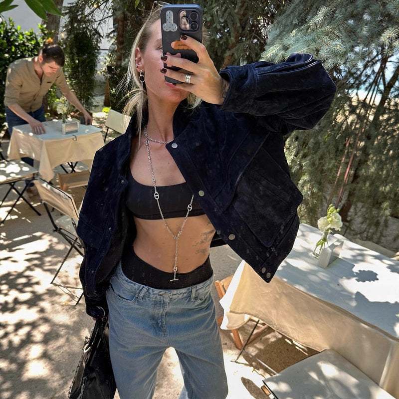 Oversized Wildlederjacke für Damen