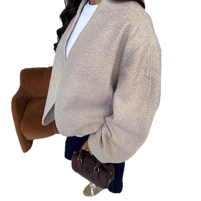 Oversized Wolljacke für Damen mit eleganten Details