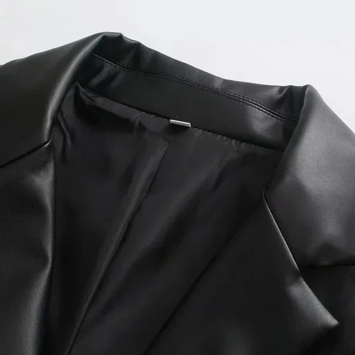 Macy - Locker Sitzende PU-Lederjacke Für Damen