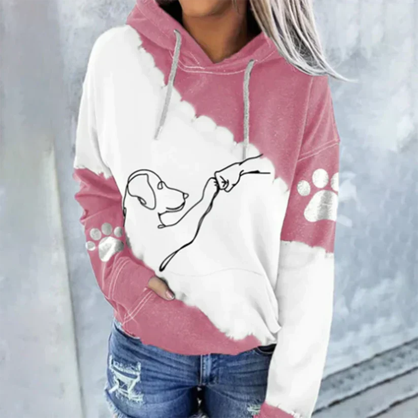 Elyse - Trendiger Hoodie Mit Hunde-Print