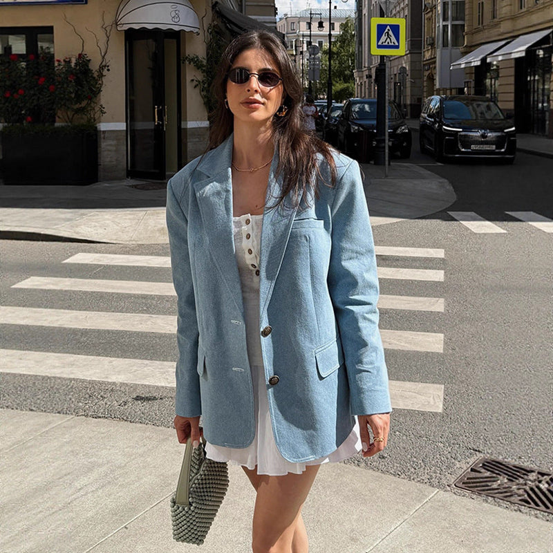 Plus Size Blazer für Damen aus Denim