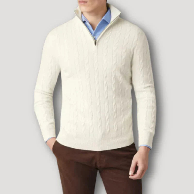 Ryley - Italienischer kaschmirpullover mit reißverschluss für herren