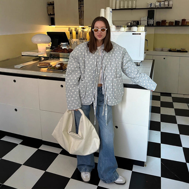 Quilted Jacke mit Polka-Dots für Damen