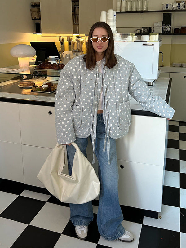 Quilted Jacke mit Polka-Dots für Damen