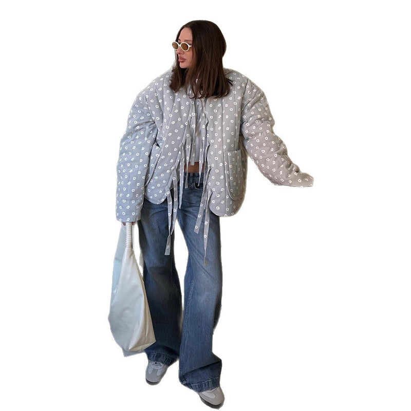 Quilted Jacke mit Polka-Dots für Damen