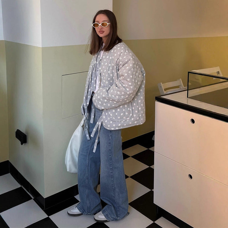 Quilted Jacke mit Polka-Dots für Damen