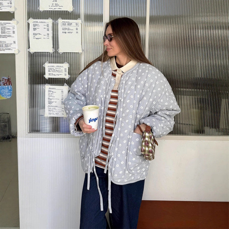 Quilted Jacke mit Polka-Dots für Damen