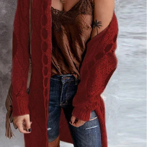 Selene - Modische strickjacke mit kapuze