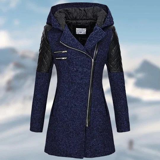 Paityn - Langer Damen Wintermantel Mit Kapuze