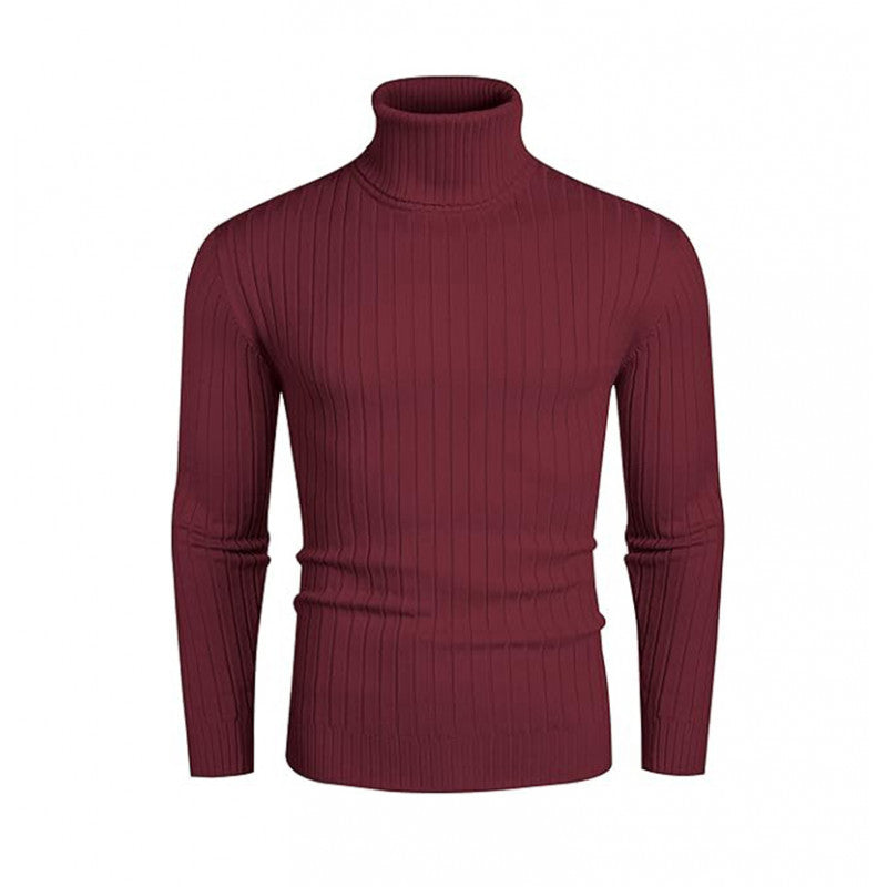 Rippstrick Rollkragenpullover für Herren