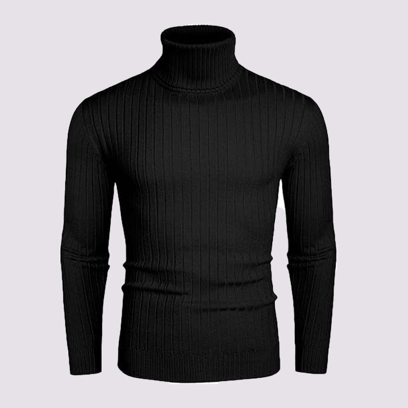Rippstrick Rollkragenpullover für Herren